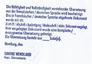 Simone Wendland, Übersetzungsbüro Wendland für Französisch